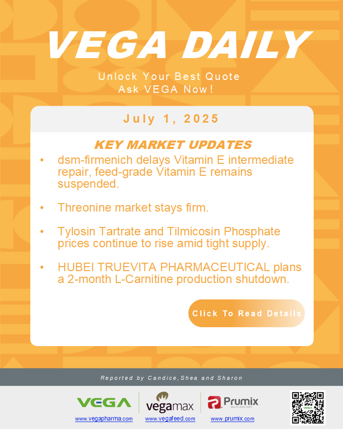 Vega Daily Dated on July 1st 2025 Vitamin Amino Acid APl Food Additives.png